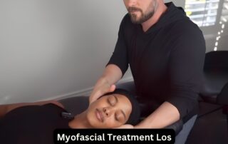 Myofascial release being performed on a neck in los angeles