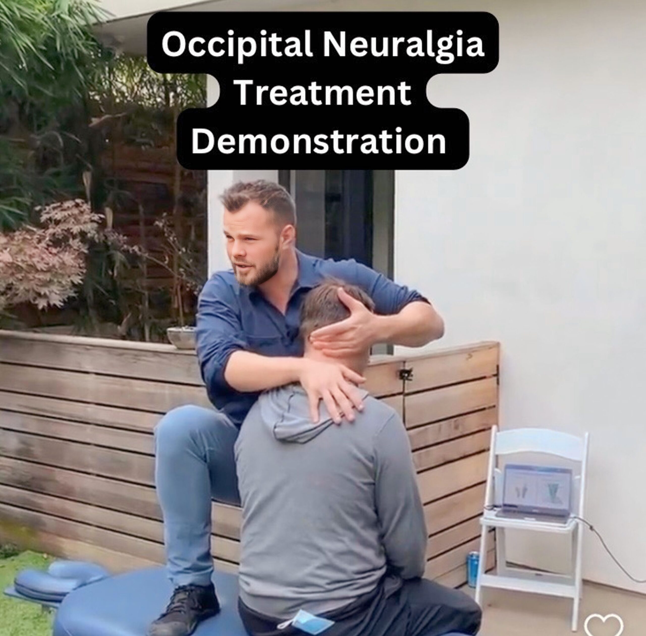 A Los Angeles nerve entrapment expert demonstrating a treatment for occipital neuralgia
