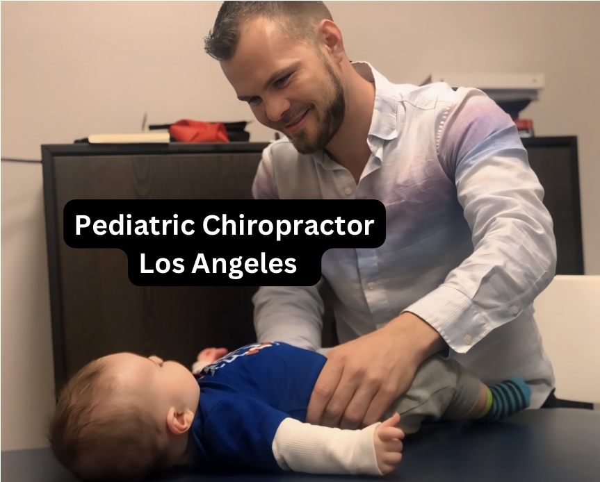 Los Angeles Pediatric Chiropractor treating a child with colic