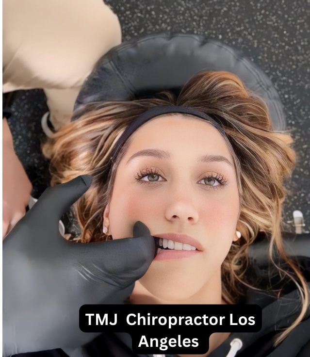 Chiropractor in Los Angeles treating a patient with TMJ pain