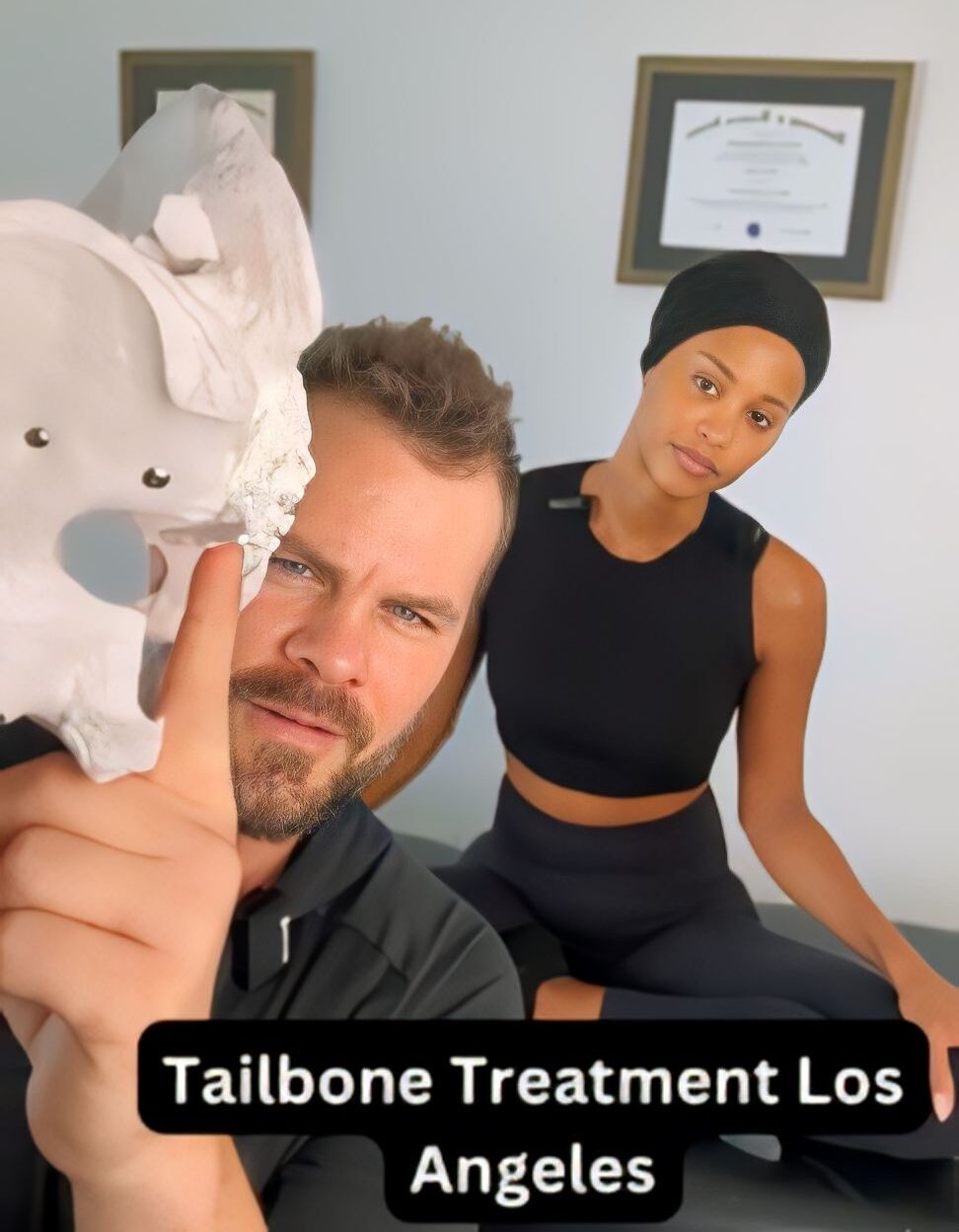 Chiropractor in los angles treating a patient with tailbone pain