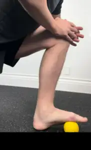 An advanced stretch for the soleus muscle in the calf