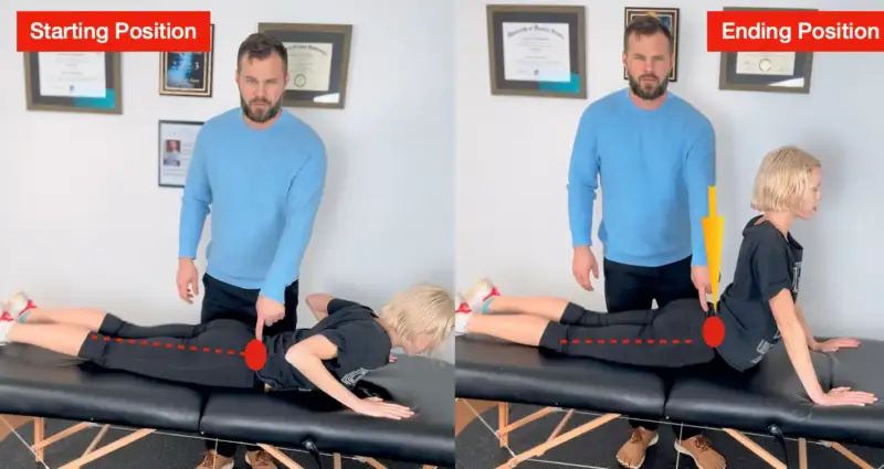 picture showing how to perform the prone press up exercise for disc herniations to relieve sciatica