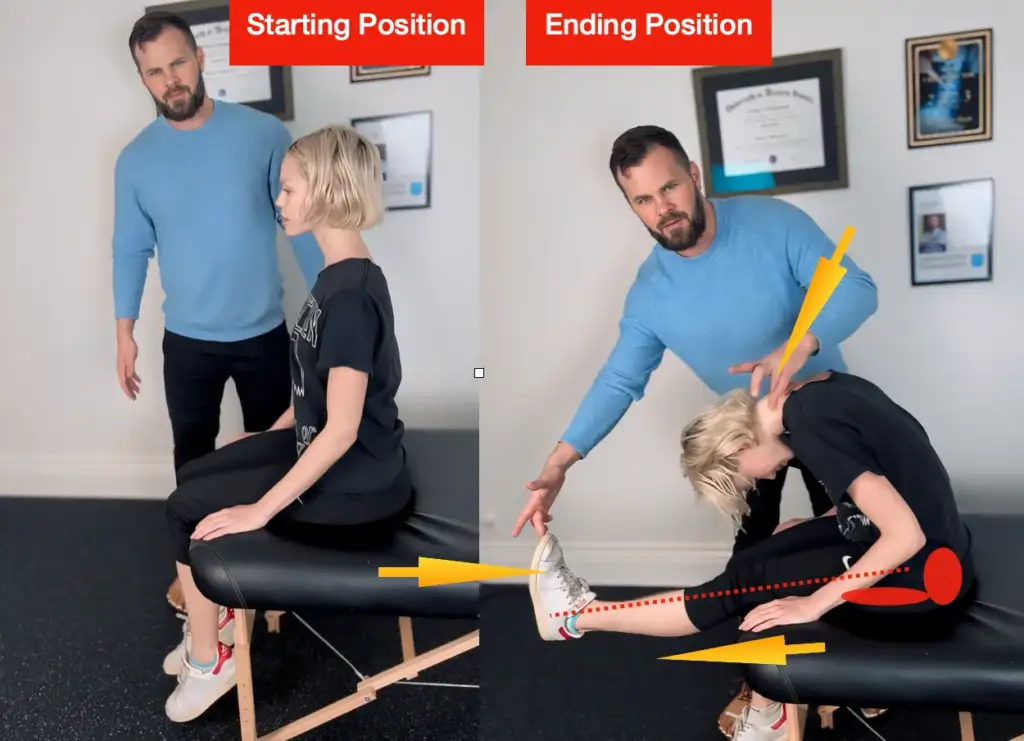 A variation of sciatic nerve flossing in a seated position